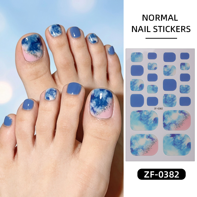 Full Cover Adhesive - 22Tips Stiker Kuku Kaki Motif Marmer