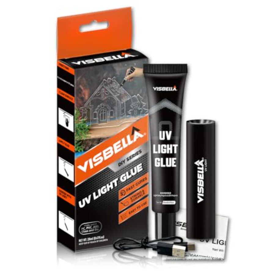 Liquid Uv Glue Kit - Kit Resin Lem UV dengan Lampu,