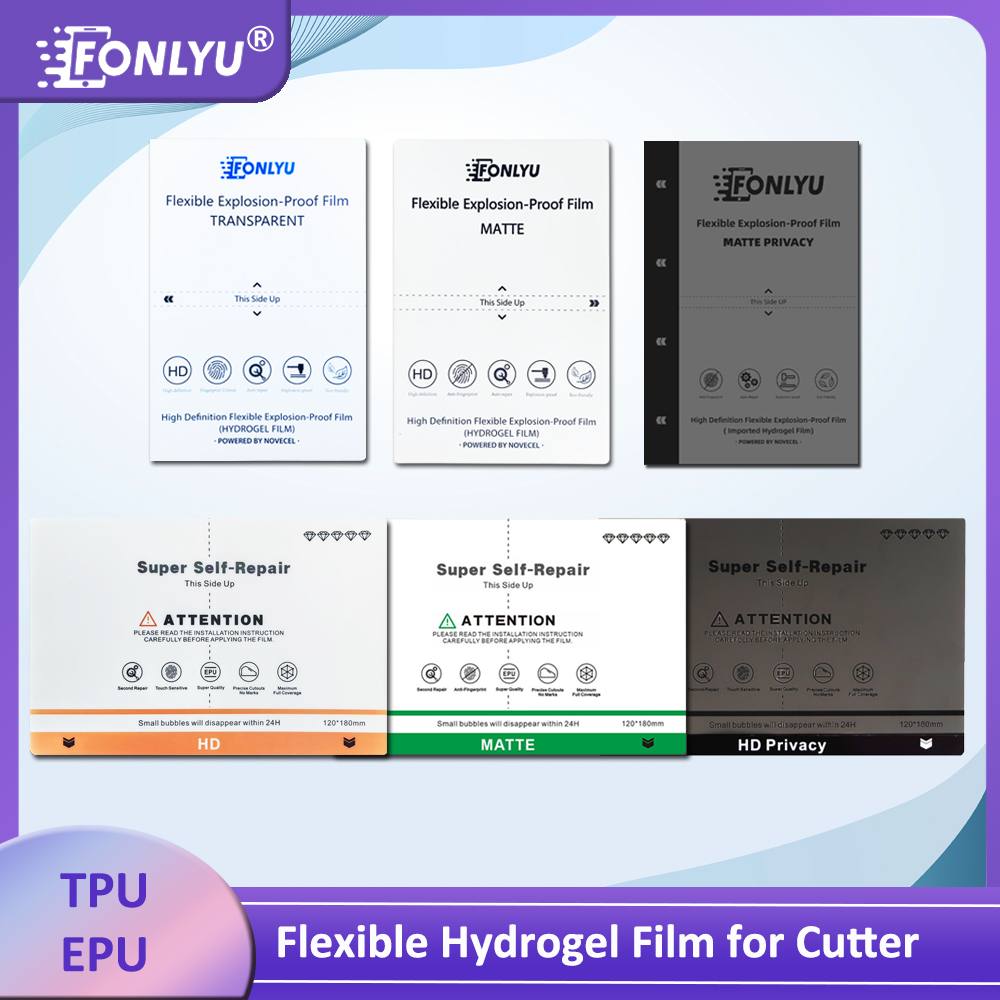 Screen Protector Cutter - FONLYU 50 Buah Pelindung Layar Hidrogel
