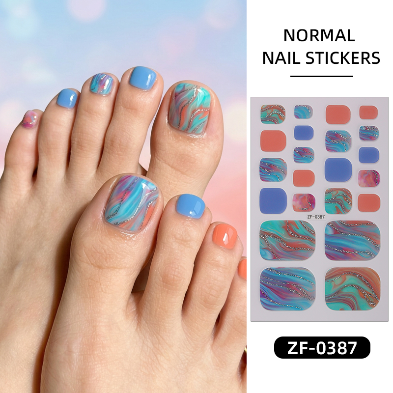 22Tips Stiker Kuku Kaki Motif  - Full Cover Adhesive ulasan dan harga