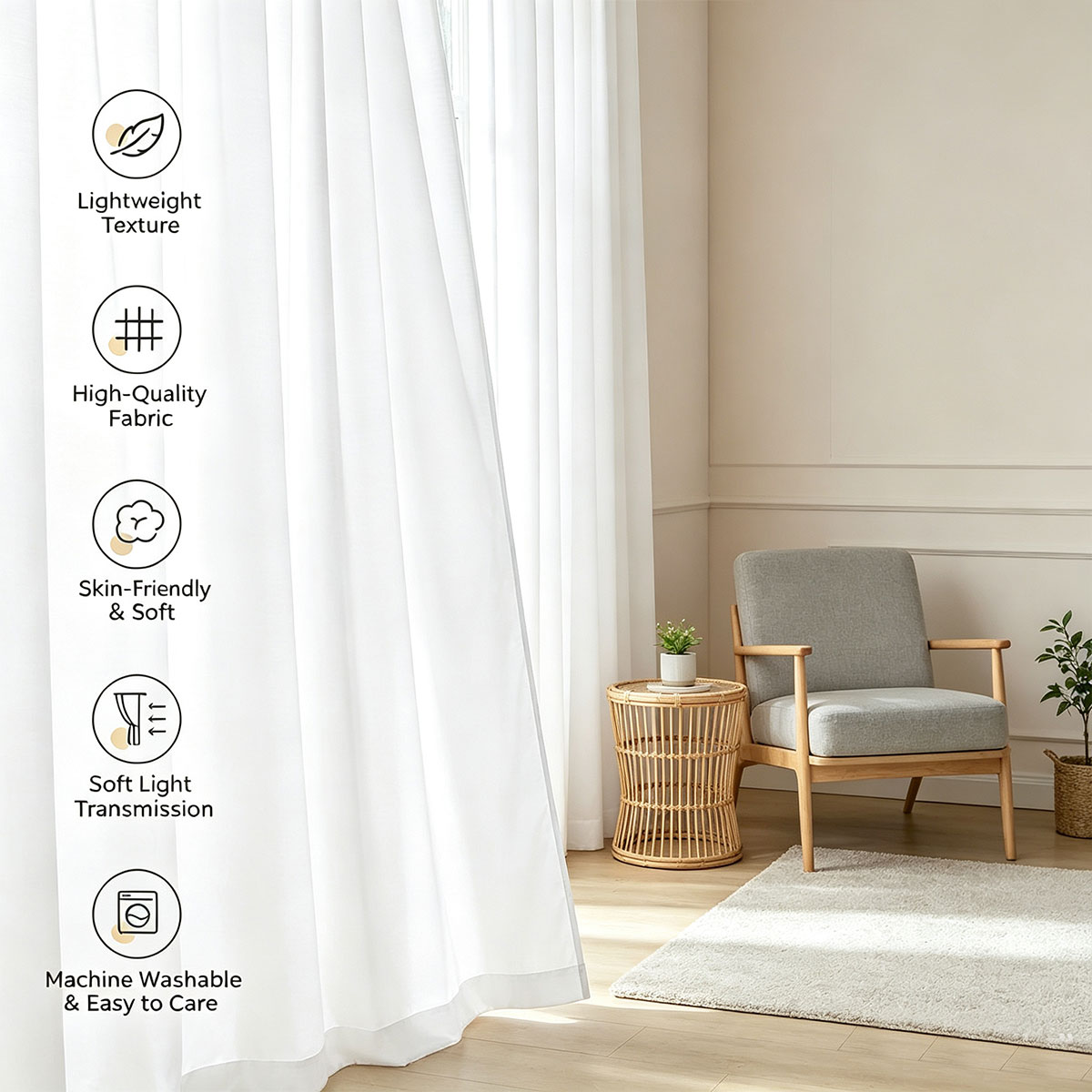 2 Paket Gorden Sheer Putih Pol - Privacy Filter 2Pack ulasan dan harga
